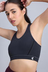 Zelocity  Medium Impact Quick Dry Sports Bra - Black Beauty — thumbnail 5